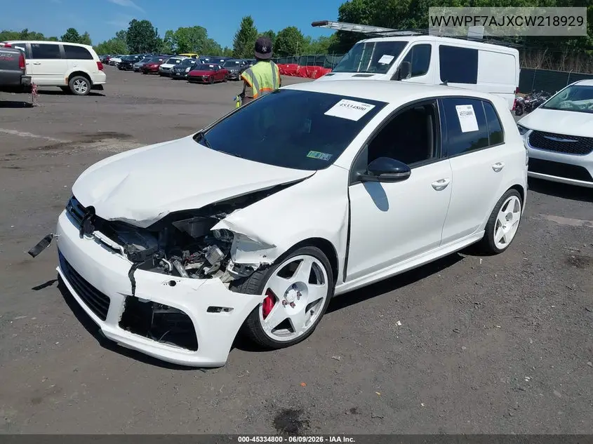 2012 Volkswagen Golf R 4-Door VIN: WVWPF7AJXCW218929 Lot: 45334800