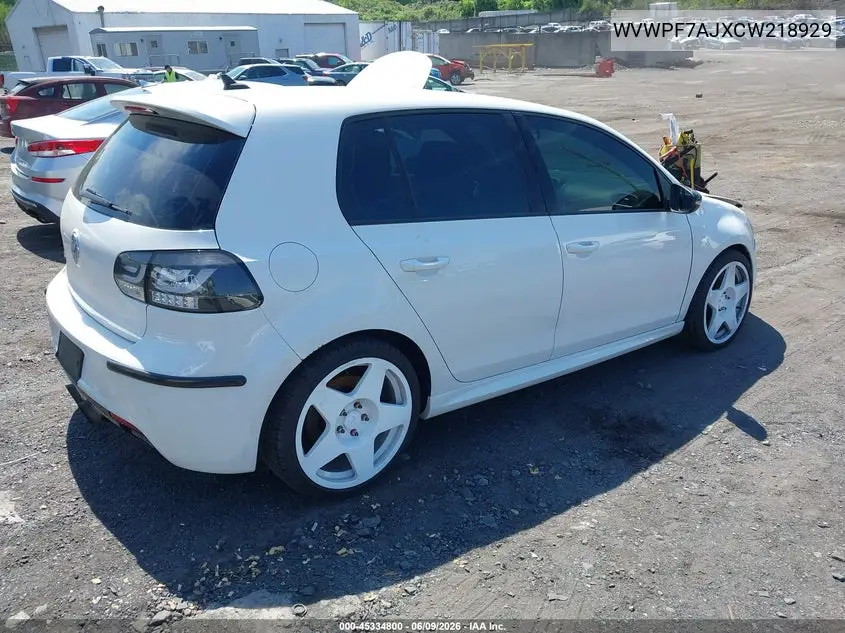 2012 Volkswagen Golf R 4-Door VIN: WVWPF7AJXCW218929 Lot: 45334800