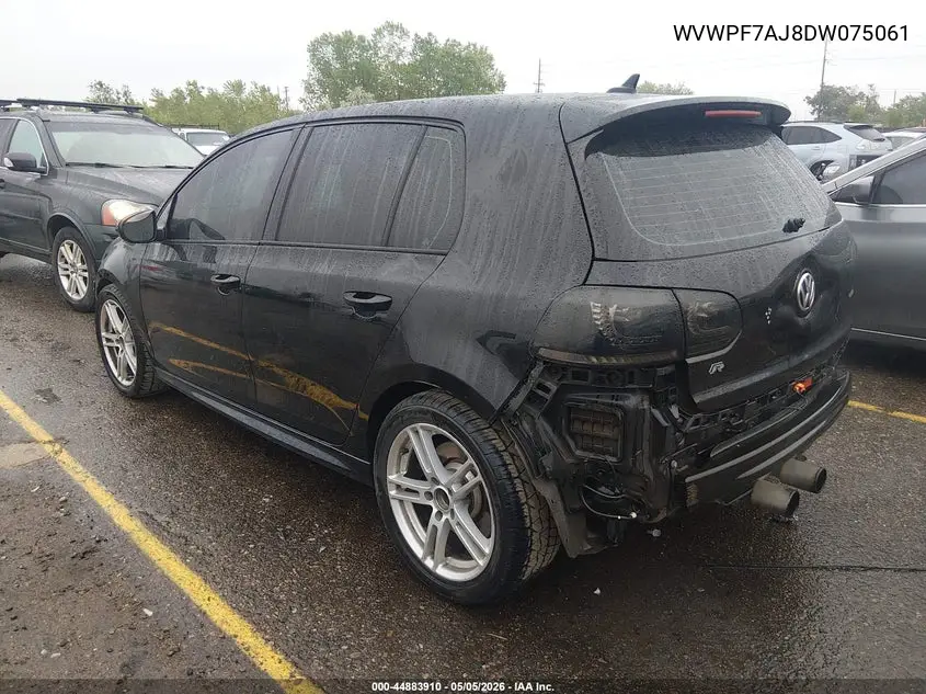 2013 Volkswagen Golf R 4-Door VIN: WVWPF7AJ8DW075061 Lot: 44883910