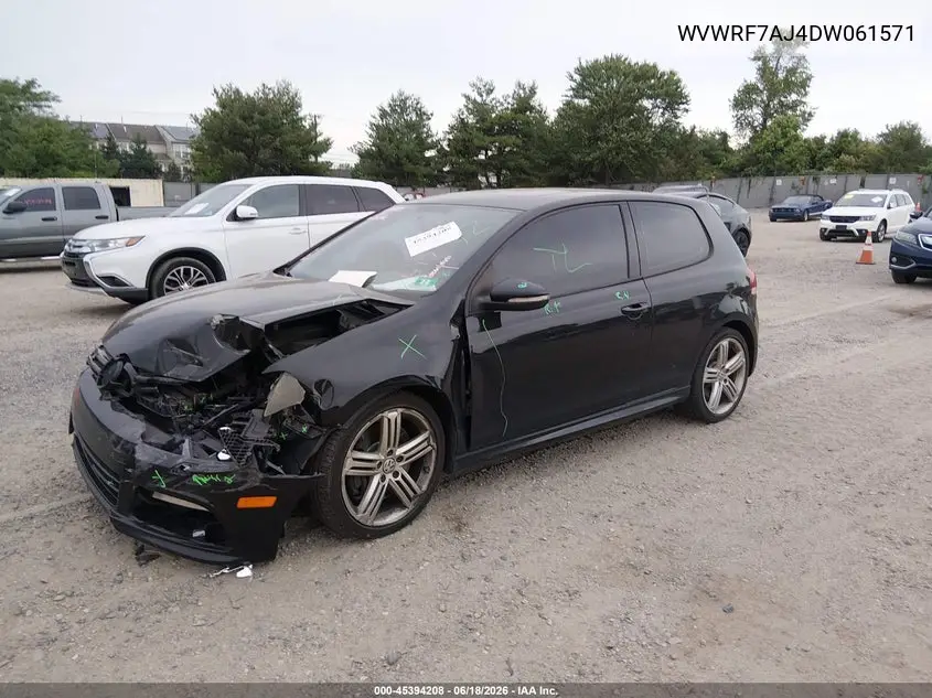 2013 Volkswagen Golf R 2-Door VIN: WVWRF7AJ4DW061571 Lot: 45394208