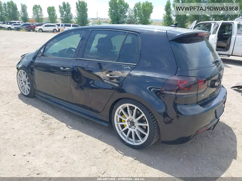 2013 Volkswagen Golf R 4-Door VIN: WVWPF7AJ9DW063968 Lot: 45513986