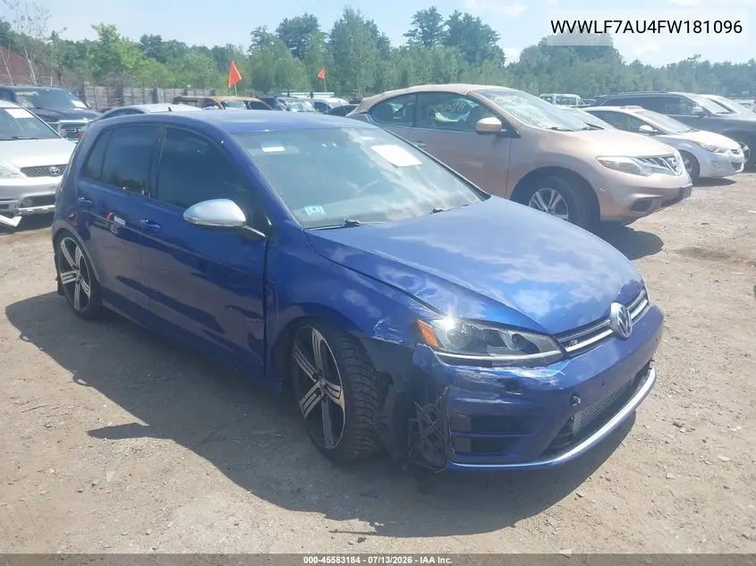 2015 Volkswagen Golf R 4-Door VIN: WVWLF7AU4FW181096 Lot: 45583184