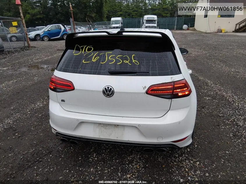 2017 Volkswagen Golf R 4-Door W/Dcc Navigation VIN: WVWVF7AU0HW061856 Lot: 45568702