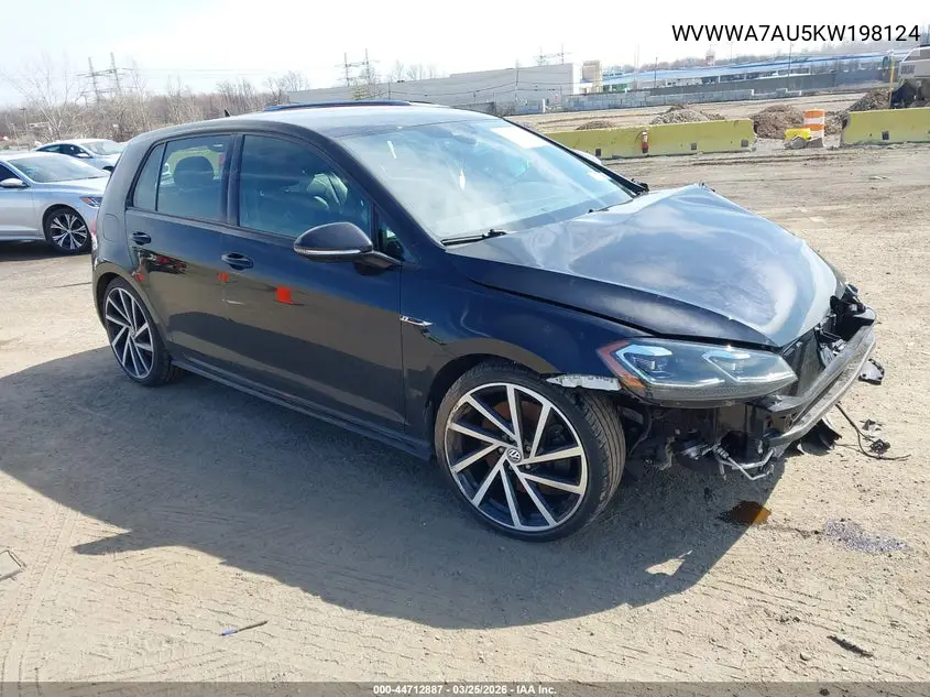 2019 Volkswagen Golf R 2.0T W/Dcc Navigation VIN: WVWWA7AU5KW198124 Lot: 44712887