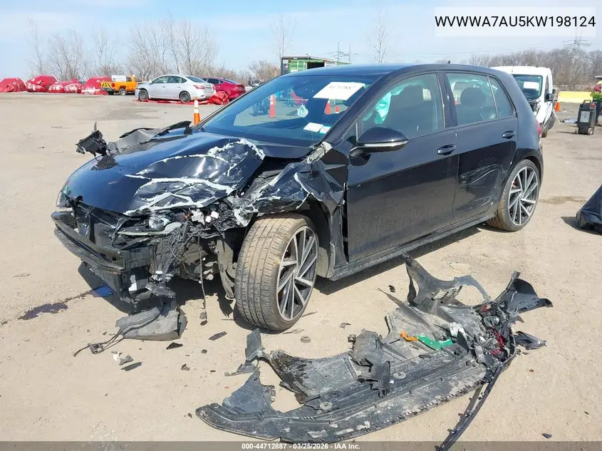 2019 Volkswagen Golf R 2.0T W/Dcc Navigation VIN: WVWWA7AU5KW198124 Lot: 44712887