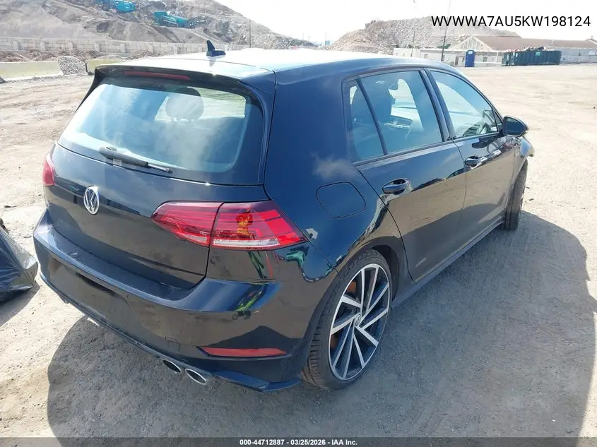 2019 Volkswagen Golf R 2.0T W/Dcc Navigation VIN: WVWWA7AU5KW198124 Lot: 44712887