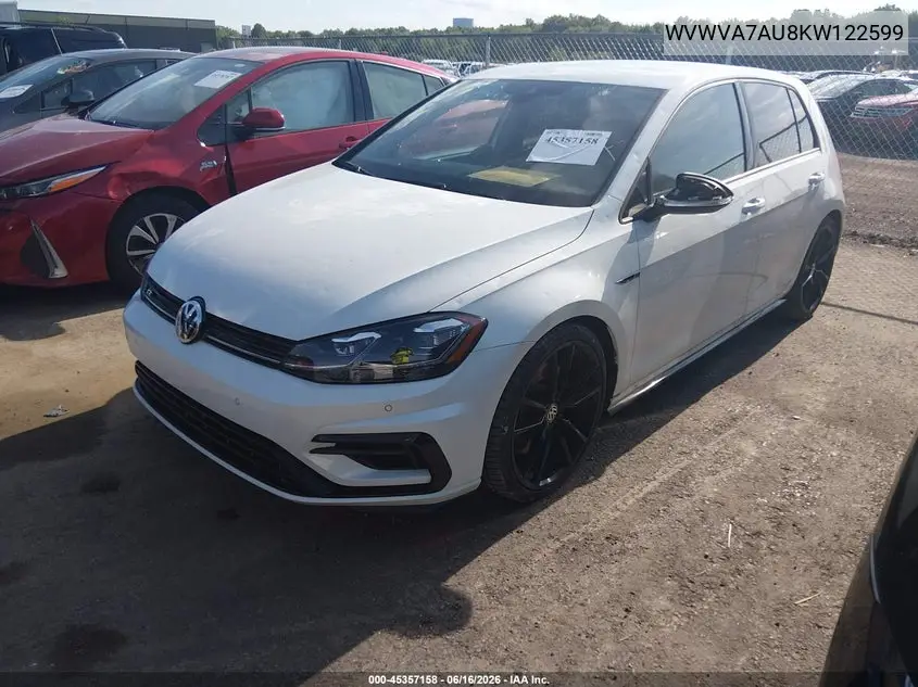 2019 Volkswagen Golf R 2.0T W/Dcc Navigation VIN: WVWVA7AU8KW122599 Lot: 45357158