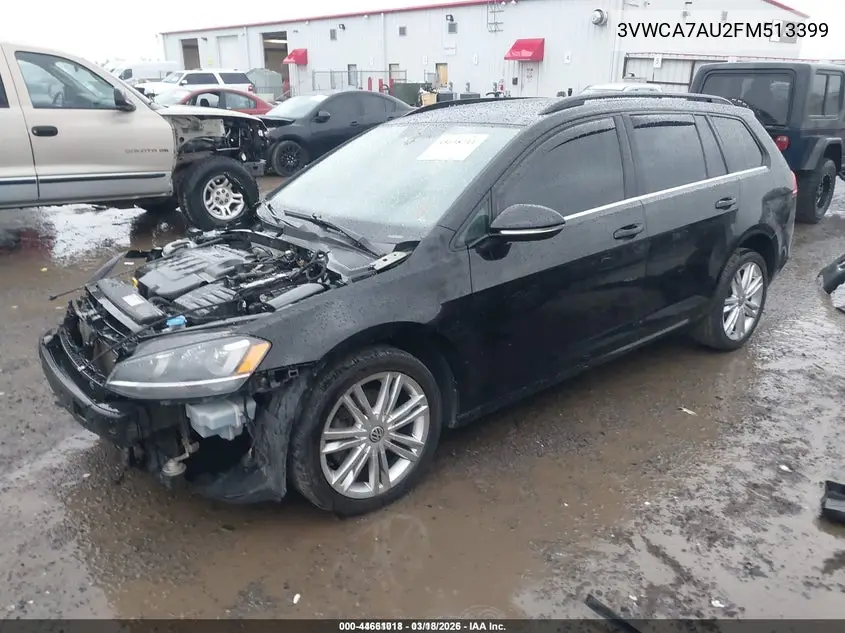 2015 Volkswagen Golf Sportwagen Tdi Se 4-Door VIN: 3VWCA7AU2FM513399 Lot: 44661018