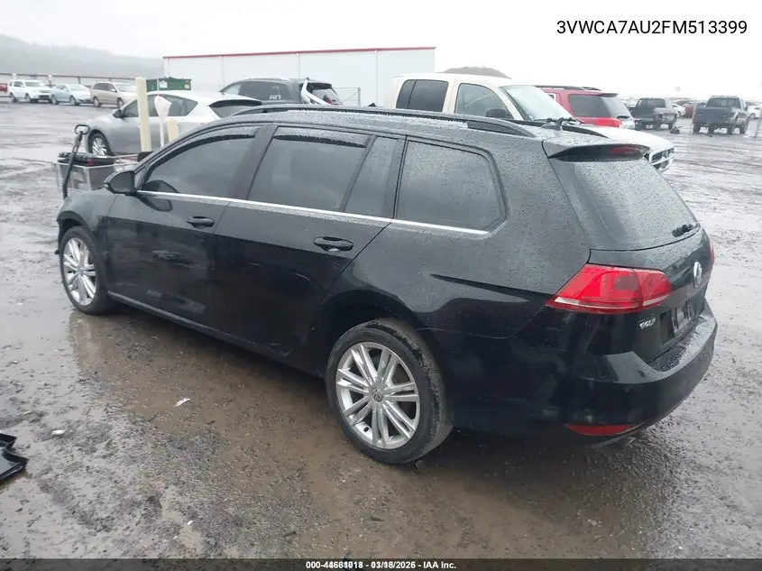 2015 Volkswagen Golf Sportwagen Tdi Se 4-Door VIN: 3VWCA7AU2FM513399 Lot: 44661018