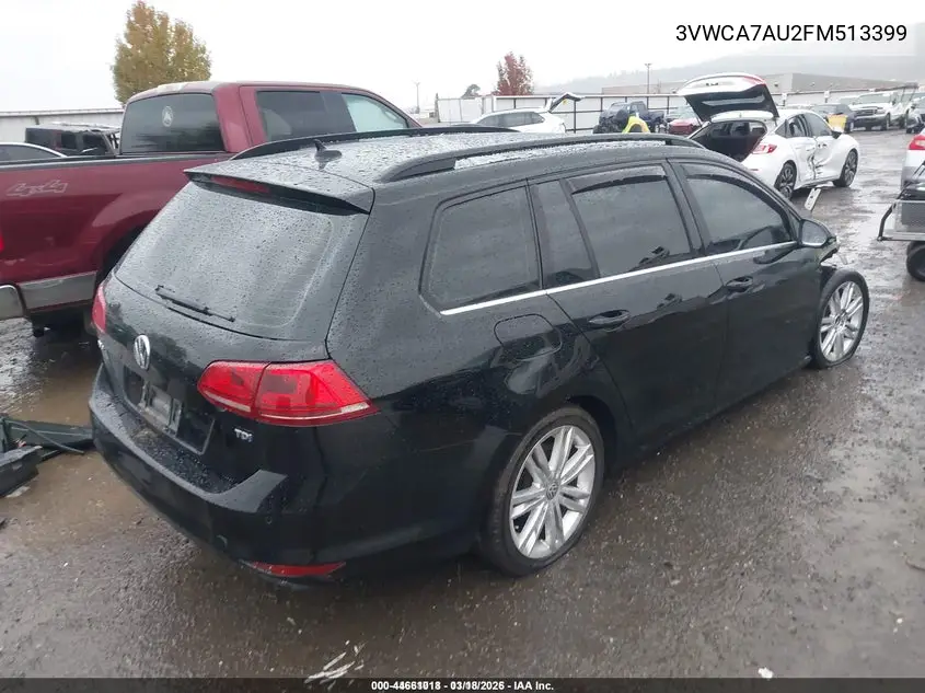 2015 Volkswagen Golf Sportwagen Tdi Se 4-Door VIN: 3VWCA7AU2FM513399 Lot: 44661018