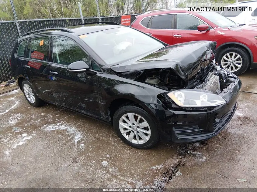 2015 Volkswagen Golf Sportwagen Tsi S 4-Door VIN: 3VWC17AU4FM519818 Lot: 44843515