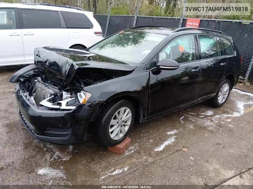 2015 Volkswagen Golf Sportwagen Tsi S 4-Door VIN: 3VWC17AU4FM519818 Lot: 44843515