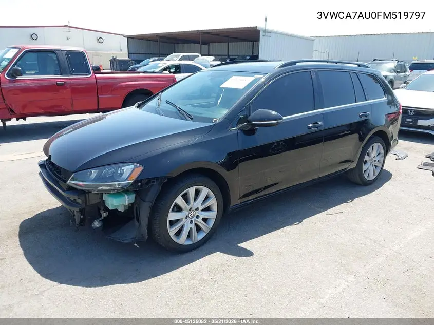 2015 Volkswagen Golf Sportwagen Tdi Se 4-Door VIN: 3VWCA7AU0FM519797 Lot: 45135082