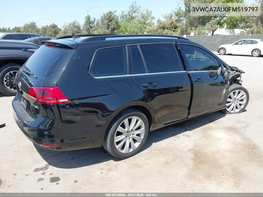 2015 Volkswagen Golf Sportwagen Tdi Se 4-Door VIN: 3VWCA7AU0FM519797 Lot: 45135082