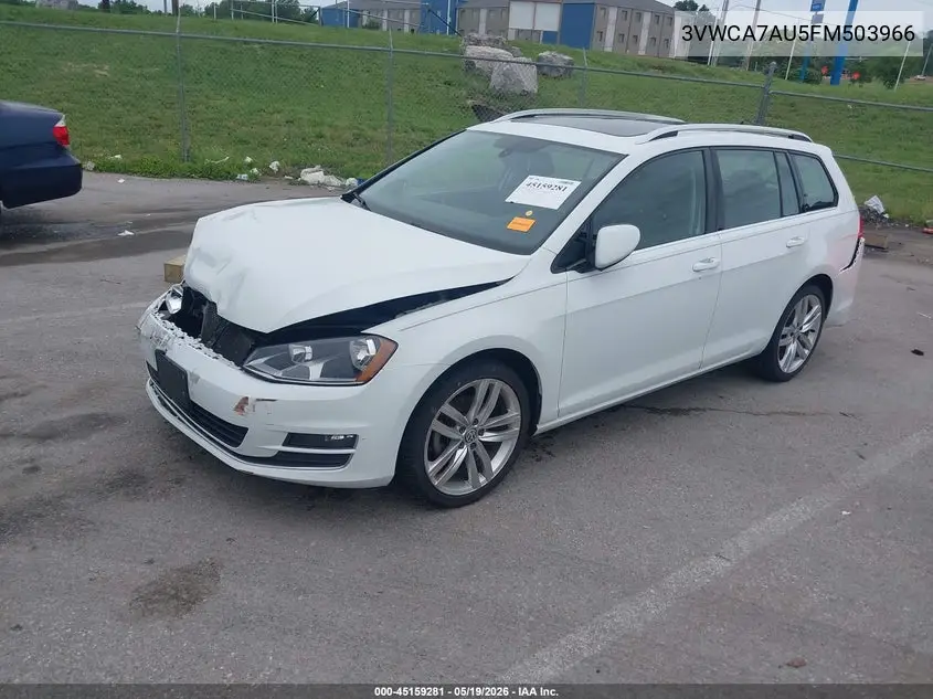 2015 Volkswagen Golf Sportwagen Tdi Sel 4-Door VIN: 3VWCA7AU5FM503966 Lot: 45159281