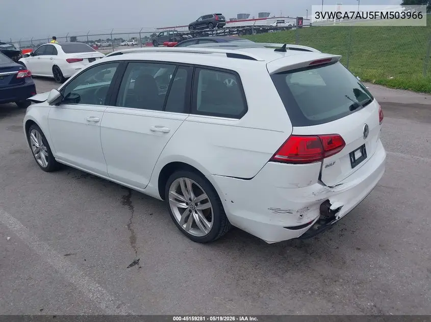 2015 Volkswagen Golf Sportwagen Tdi Sel 4-Door VIN: 3VWCA7AU5FM503966 Lot: 45159281