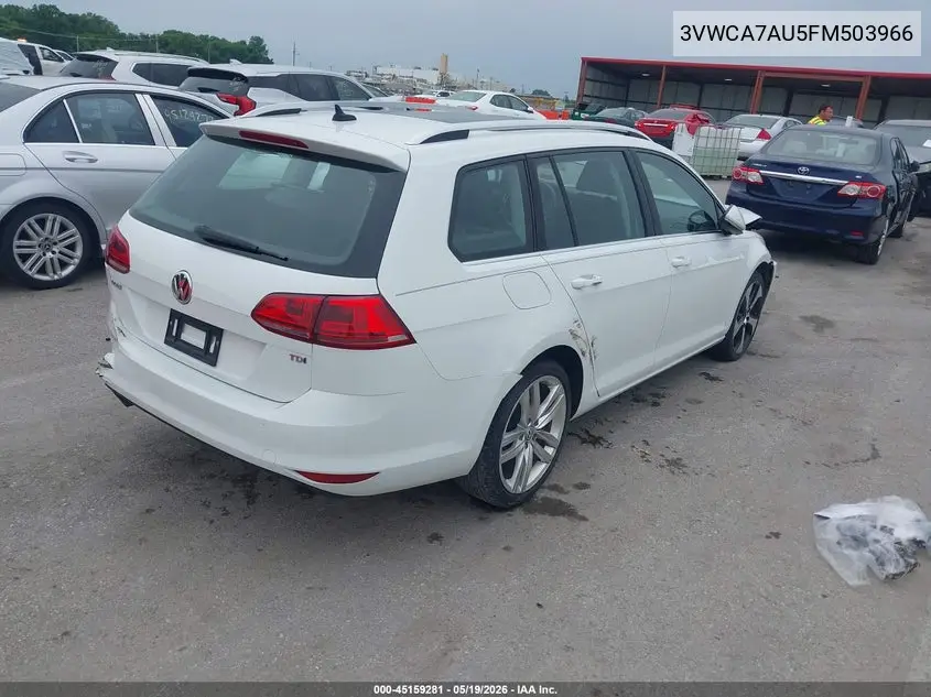 2015 Volkswagen Golf Sportwagen Tdi Sel 4-Door VIN: 3VWCA7AU5FM503966 Lot: 45159281