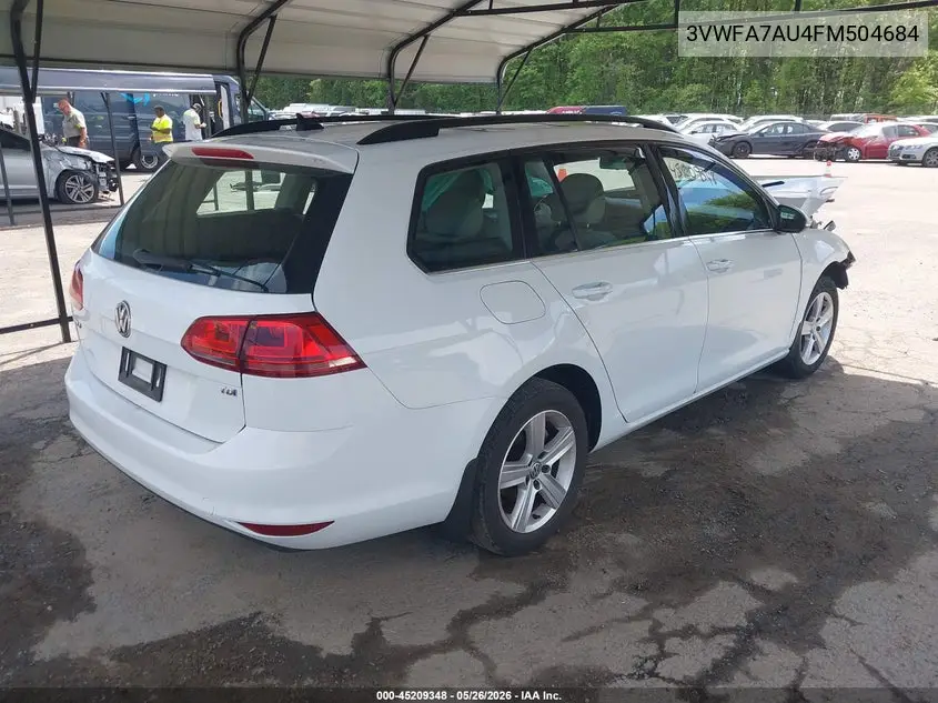 2015 Volkswagen Golf Sportwagen Tdi S 4-Door VIN: 3VWFA7AU4FM504684 Lot: 45209348