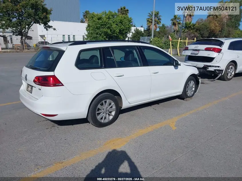 2015 Volkswagen Golf Sportwagen Tsi S 4-Door VIN: 3VWC17AU0FM504121 Lot: 45223276