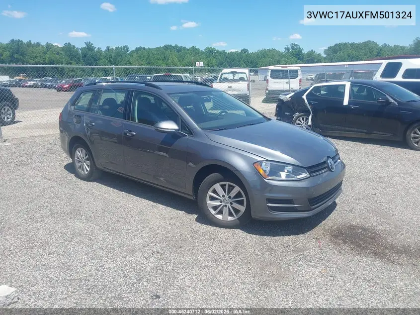 2015 Volkswagen Golf Sportwagen Tsi S 4-Door VIN: 3VWC17AUXFM501324 Lot: 45240712
