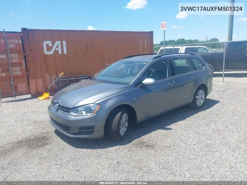 2015 Volkswagen Golf Sportwagen Tsi S 4-Door VIN: 3VWC17AUXFM501324 Lot: 45240712