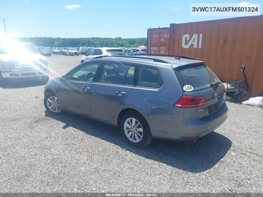 2015 Volkswagen Golf Sportwagen Tsi S 4-Door VIN: 3VWC17AUXFM501324 Lot: 45240712
