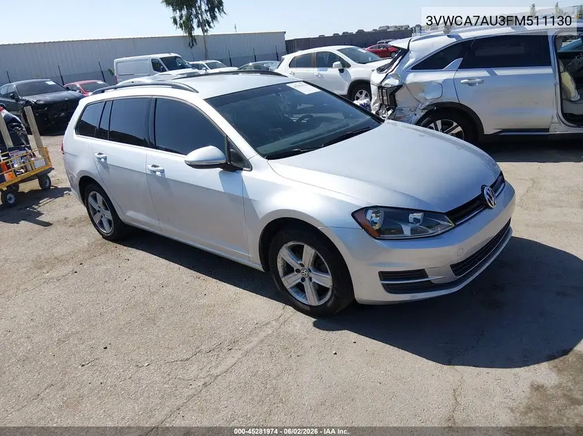 2015 Volkswagen Golf Sportwagen Tdi S 4-Door VIN: 3VWCA7AU3FM511130 Lot: 45281974