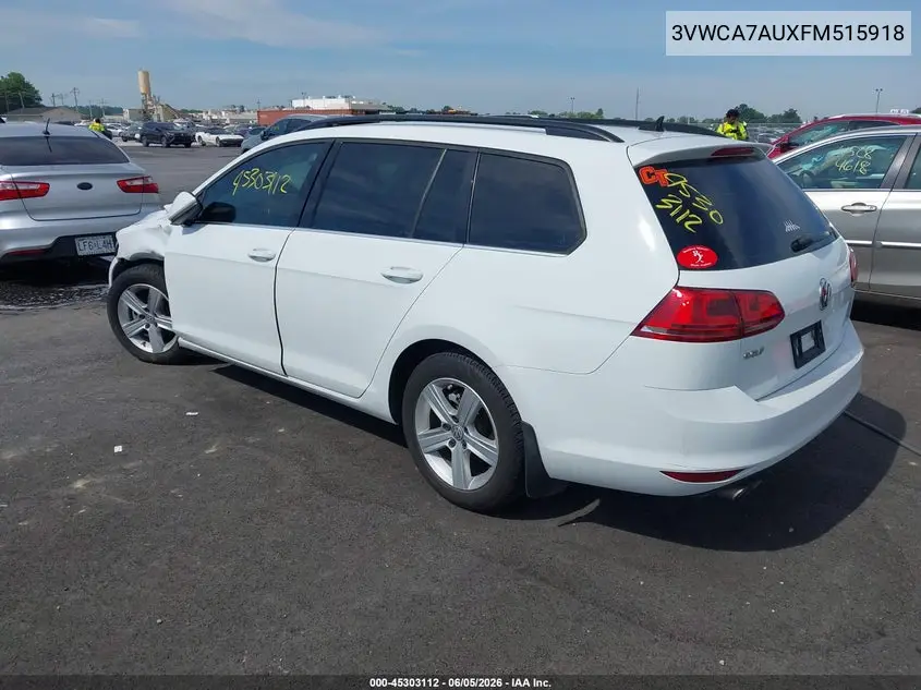 2015 Volkswagen Golf Sportwagen Tdi S 4-Door VIN: 3VWCA7AUXFM515918 Lot: 45303112