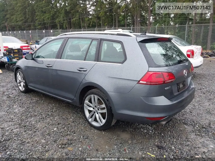 2015 Volkswagen Golf Sportwagen Tsi Sel 4-Door VIN: 3VWC17AU1FM507142 Lot: 45323144