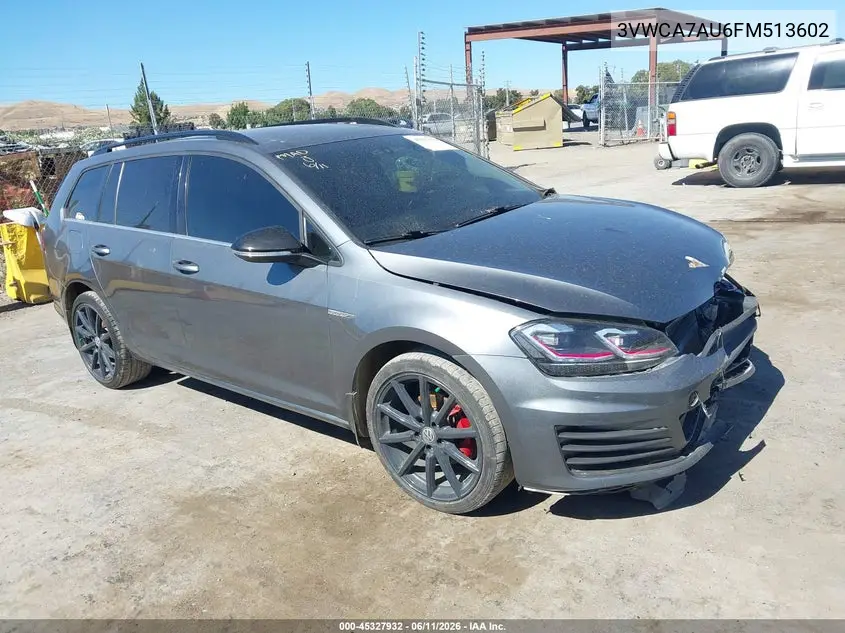 2015 Volkswagen Golf Sportwagen Tdi Se 4-Door VIN: 3VWCA7AU6FM513602 Lot: 45327932