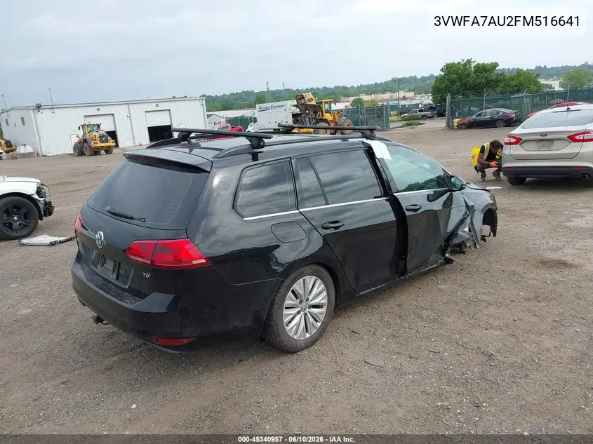 2015 Volkswagen Golf Sportwagen Tdi S 4-Door VIN: 3VWFA7AU2FM516641 Lot: 45340957