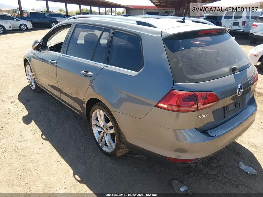 2015 Volkswagen Golf Sportwagen Tdi Sel 4-Door VIN: 3VWCA7AU4FM501187 Lot: 45432216
