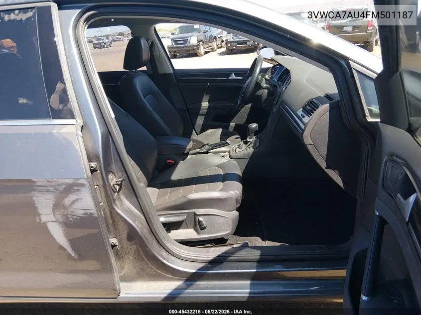 2015 Volkswagen Golf Sportwagen Tdi Sel 4-Door VIN: 3VWCA7AU4FM501187 Lot: 45432216