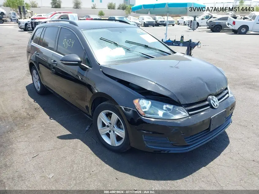 2015 Volkswagen Golf Sportwagen Tdi S 4-Door VIN: 3VWCA7AU6FM514443 Lot: 45619824
