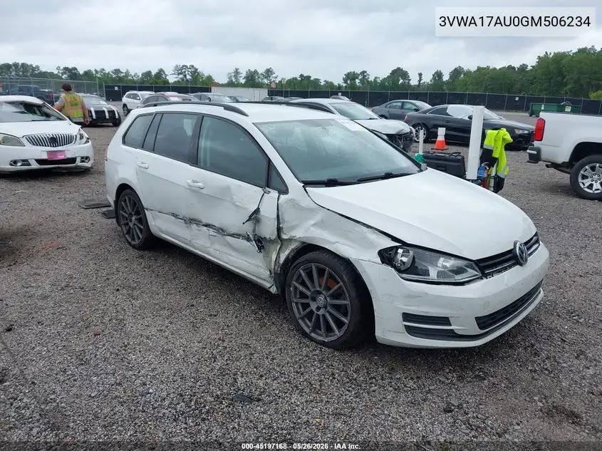 2016 Volkswagen Golf Sportwagen Tsi S 4-Door VIN: 3VWA17AU0GM506234 Lot: 45197168