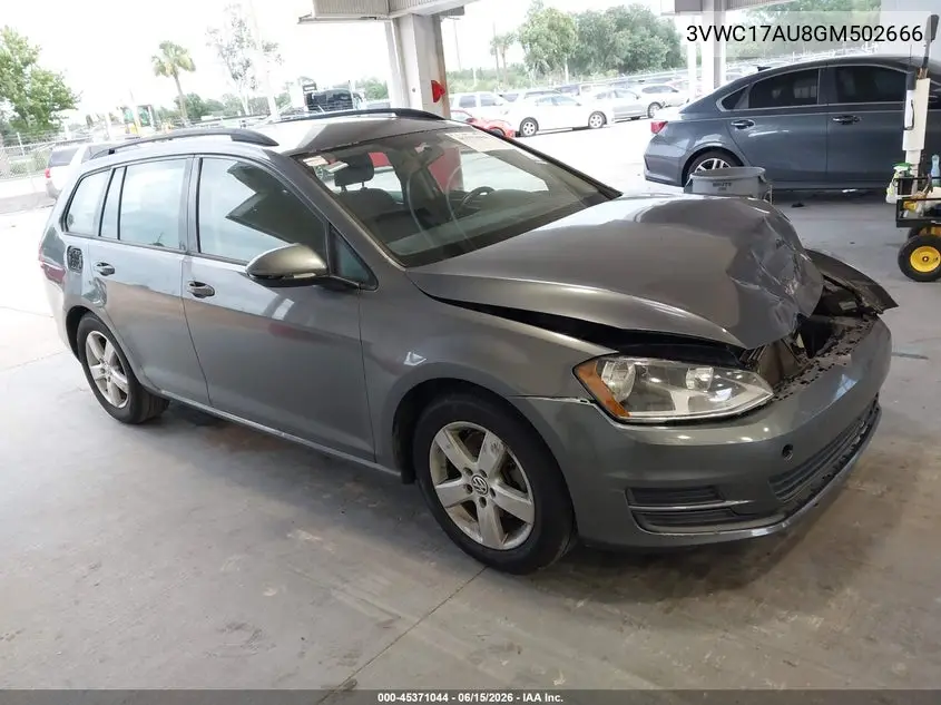 2016 Volkswagen Golf Sportwagen Tsi S 4-Door VIN: 3VWC17AU8GM502666 Lot: 45371044