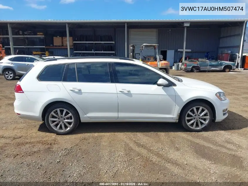 2017 Volkswagen Golf Sportwagen Tsi S/Tsi Se/Tsi Sel VIN: 3VWC17AU0HM507474 Lot: 44173093