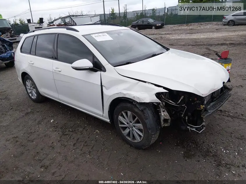 2017 Volkswagen Golf Sportwagen Tsi S VIN: 3VWC17AU0HM501268 Lot: 44987402