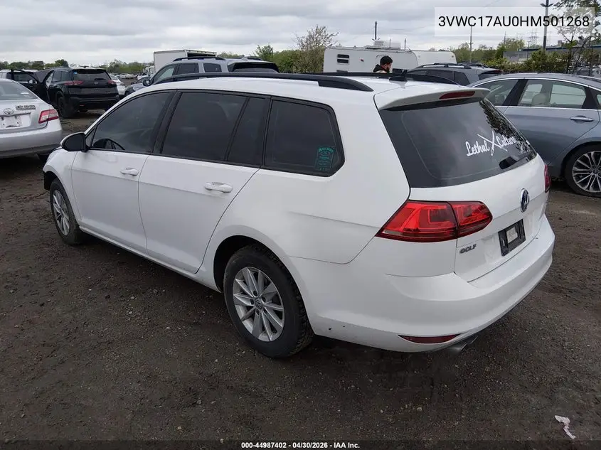 2017 Volkswagen Golf Sportwagen Tsi S VIN: 3VWC17AU0HM501268 Lot: 44987402