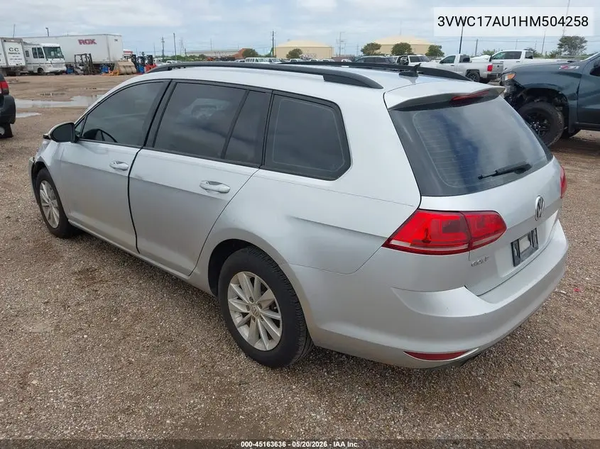 2017 Volkswagen Golf Sportwagen Tsi S VIN: 3VWC17AU1HM504258 Lot: 45163636