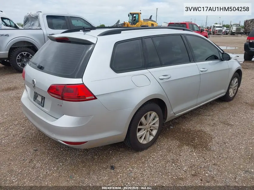 2017 Volkswagen Golf Sportwagen Tsi S VIN: 3VWC17AU1HM504258 Lot: 45163636