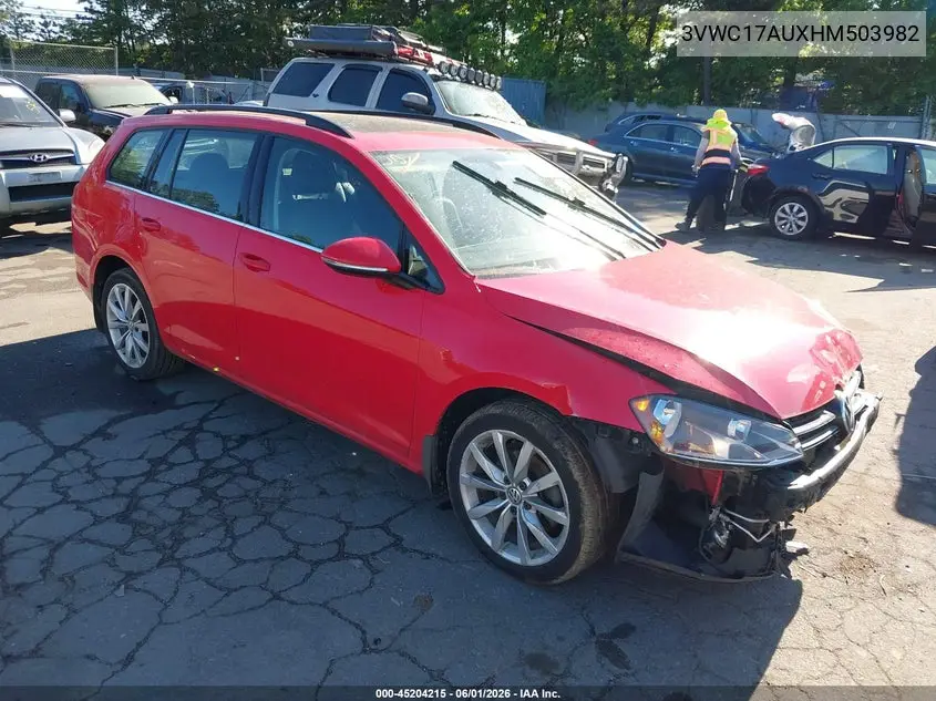 2017 Volkswagen Golf Sportwagen Tsi Se VIN: 3VWC17AUXHM503982 Lot: 45204215