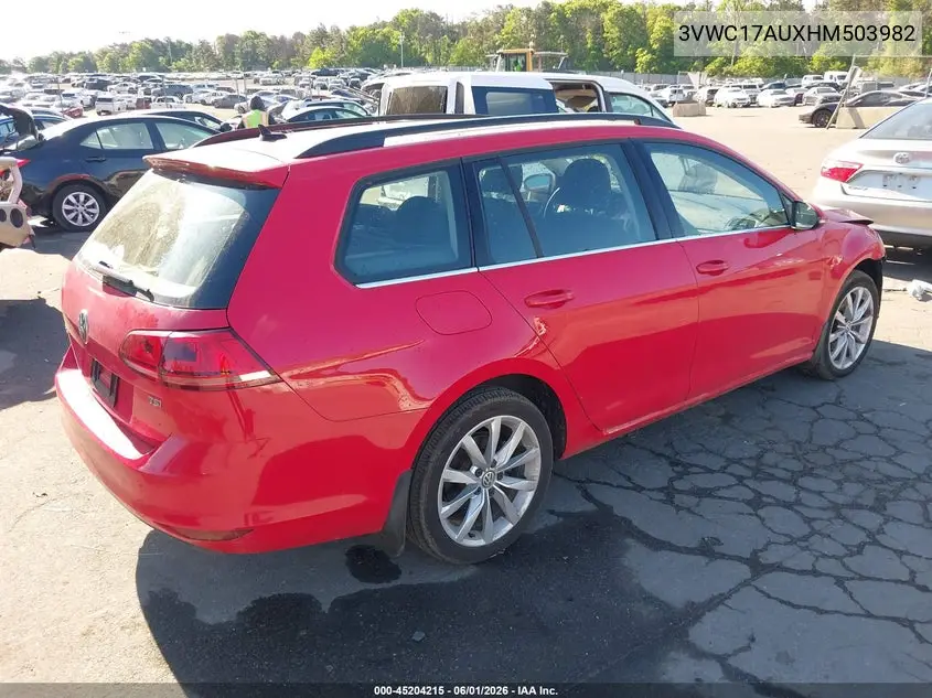 2017 Volkswagen Golf Sportwagen Tsi Se VIN: 3VWC17AUXHM503982 Lot: 45204215
