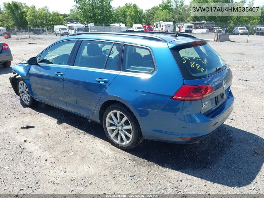 2017 Volkswagen Golf Sportwagen Tsi S/Tsi Se/Tsi Sel VIN: 3VWC17AU4HM535407 Lot: 45225888
