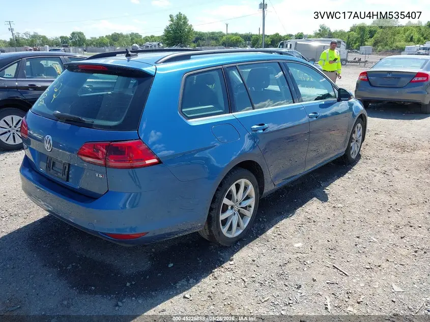 2017 Volkswagen Golf Sportwagen Tsi S/Tsi Se/Tsi Sel VIN: 3VWC17AU4HM535407 Lot: 45225888