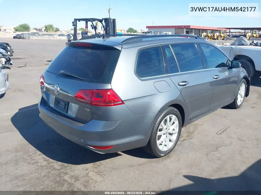 2017 Volkswagen Golf Sportwagen Tsi S/Tsi Se/Tsi Sel VIN: 3VWC17AU4HM542177 Lot: 45428084