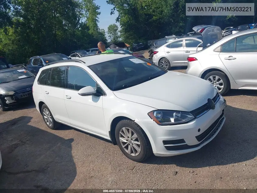 2017 Volkswagen Golf Sportwagen Tsi S VIN: 3VWA17AU7HM503221 Lot: 45573350