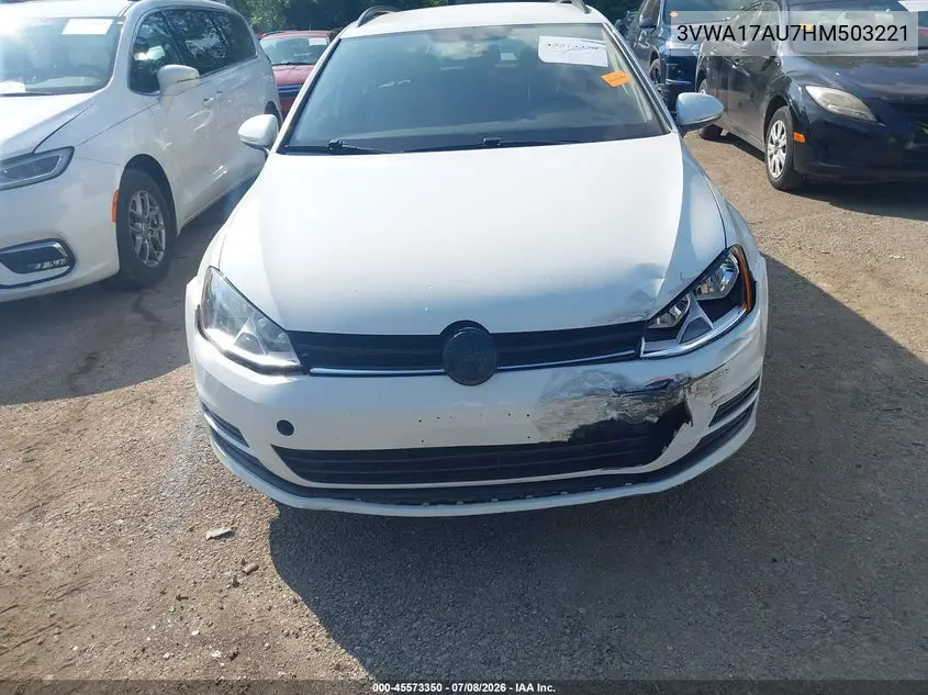 2017 Volkswagen Golf Sportwagen Tsi S VIN: 3VWA17AU7HM503221 Lot: 45573350