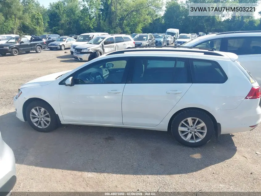 2017 Volkswagen Golf Sportwagen Tsi S VIN: 3VWA17AU7HM503221 Lot: 45573350