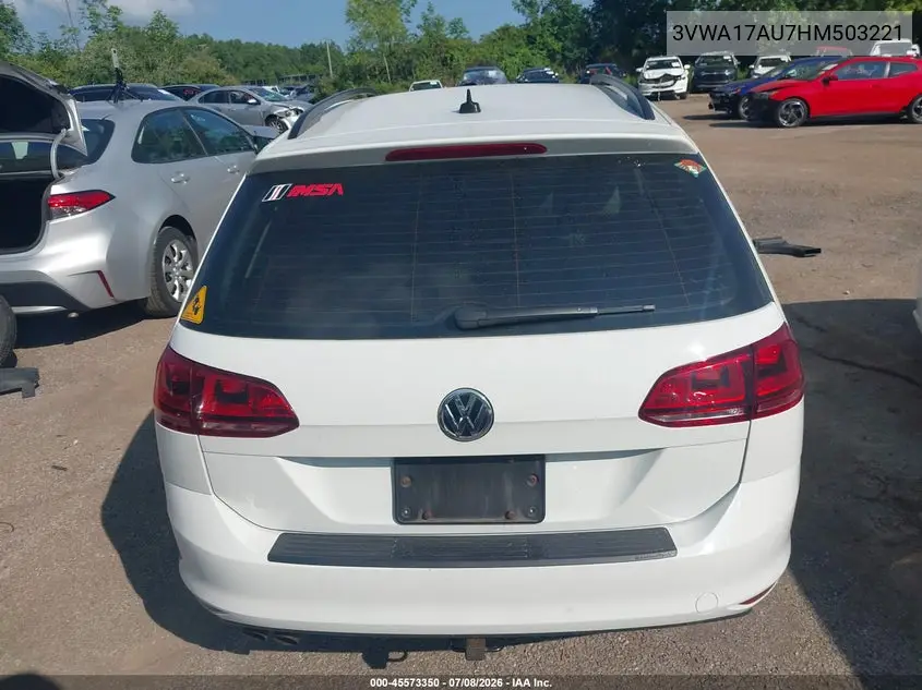 2017 Volkswagen Golf Sportwagen Tsi S VIN: 3VWA17AU7HM503221 Lot: 45573350